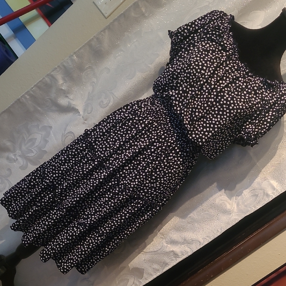 Enfocus Studio Black and White Flutter Sleeve Sundress
